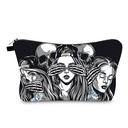 Anti-Splash Cosmetic Bag Fashion Skull Printed Clutch Bag Storage Bag Portable Toiletries Bag Women