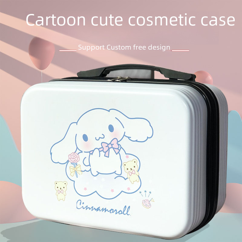 cute cartoon portable cosmetic case portable large capacity cosmetic bag sanliou student storage box