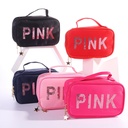 Factory spot pink portable cosmetic bag sequin waterproof cosmetic storage bag logo