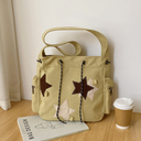 Christmas Series American Style Retro Canvas Bag Female Student Large Capacity Commuter Shoulder Crossbody Bag Ins Style