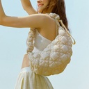 Xiaozhong All-match Cloud Bag Pleated Large Capacity Embroidery Dumpling Bag Drawstring Crossbody Bag Women's Shoulder Handbag