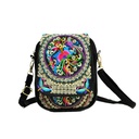 source Yunnan ethnic style double-layer flip embroidery bag embroidery mini bag coin purse mobile phone bag