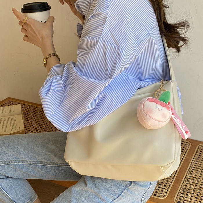 This year's popular large-capacity soft leather shoulder bag Tote bag women's niche simple texture broadband messenger bag