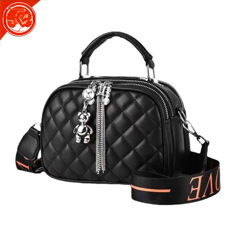 Suni Handbag Women's Chanel-style Rhombic Tassel Bag High-end Western-style Niche Crossbody Bag