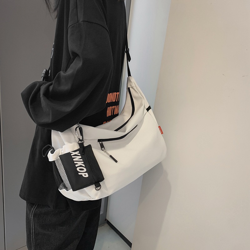 Women's Japanese Style Trendy Brand Large Capacity Shoulder Bag Casual Student Crossbody Backpack Tooling Sports Messenger Bag for Men
