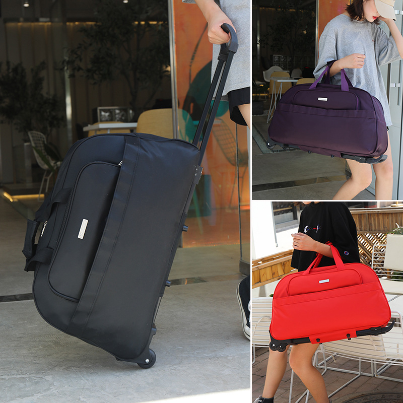 Travel Bag women's trolley bag portable large capacity waterproof lightweight luggage men's luggage bag short distance folding soft bag fashion