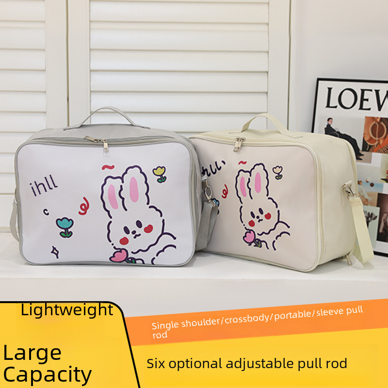 In stock cartoon storage bag large capacity one-shoulder crossbody travel bag portable portable trolley luggage travel bag