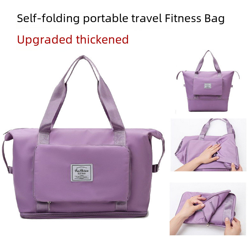 Short Distance Travel Bag Dry and Wet Separated Nylon Yoga Fitness Bag Women Folding Extended Large Capacity Luggage Backpack