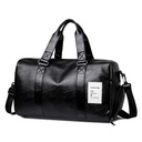 PU leather men's and women's travel bag cylinder waterproof handbag large capacity aircraft luggage bag Sports Fitness Bag