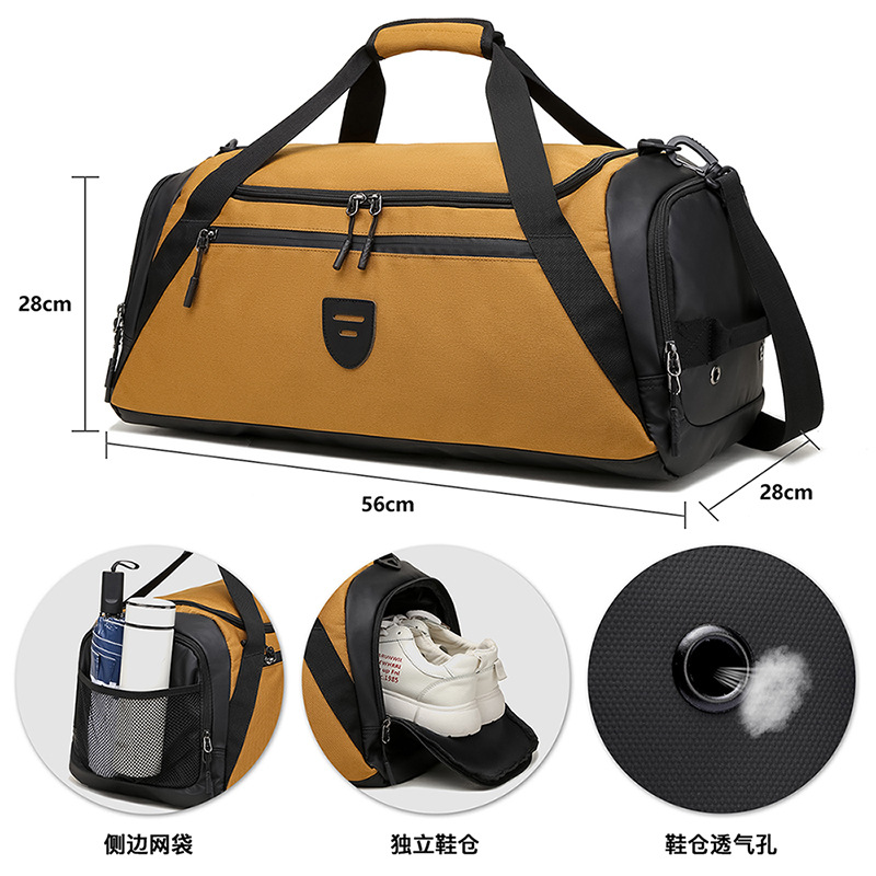 Gym Bag Men's Multifunctional Short-distance Travel Bag Portable Large Capacity Shoulder Bag Dry and Wet Separate Luggage Bag Orderable