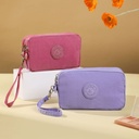 Factory direct mobile phone bag simple middle-aged mother zipper wallet nylon mobile phone bag