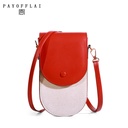 PAYOFFLAI vertical mobile phone bag canvas pattern simple Korean style shoulder messenger bag baos