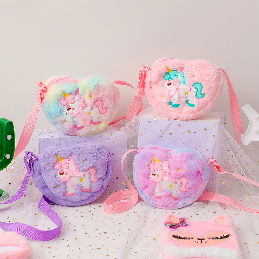 love unicorn messenger bag children cute plush bag little girl cartoon shoulder bag