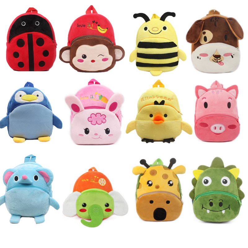 Cute 1-3 years old children's school bag plush toy backpack early education baby small school bag Korean cartoon small bag