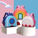 Korean Rainbow Children's Schoolbag Kindergarten Schoolbag 3-5 Years Old Boys and Girls Cute Backpack Toddlers