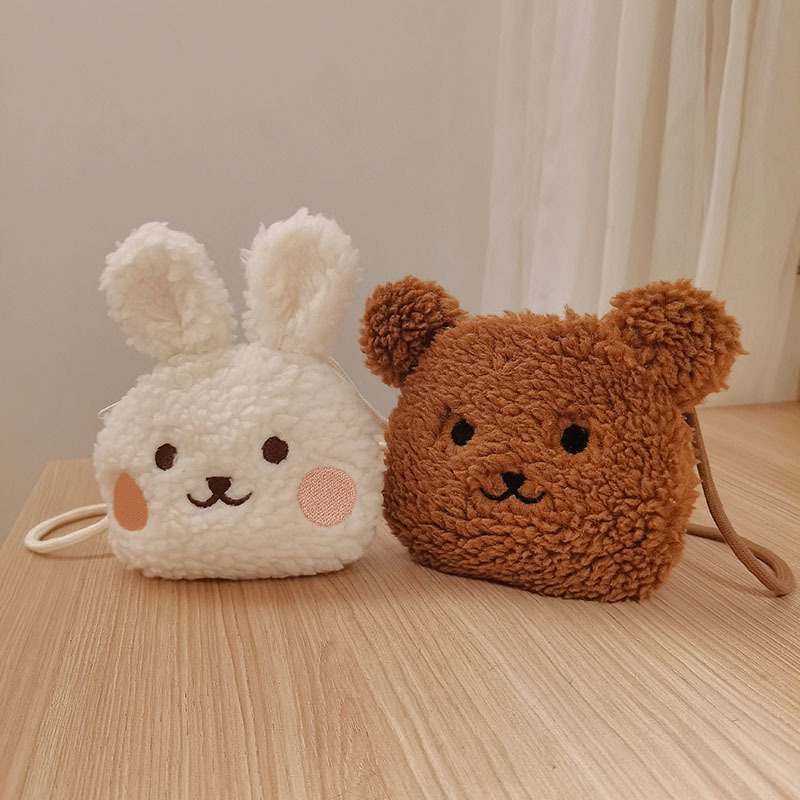 Super Cute Rabbit Bear Bag Children's Mini Plush Crossbody Bag Year All-match Baby's Coin Purse
