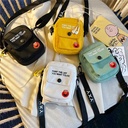 Women's Backpack Shoulder Crossbody Bag Canvas Bag Coin Purse Sesame Street Small Frog Earphone Hole Ins Children's Bag