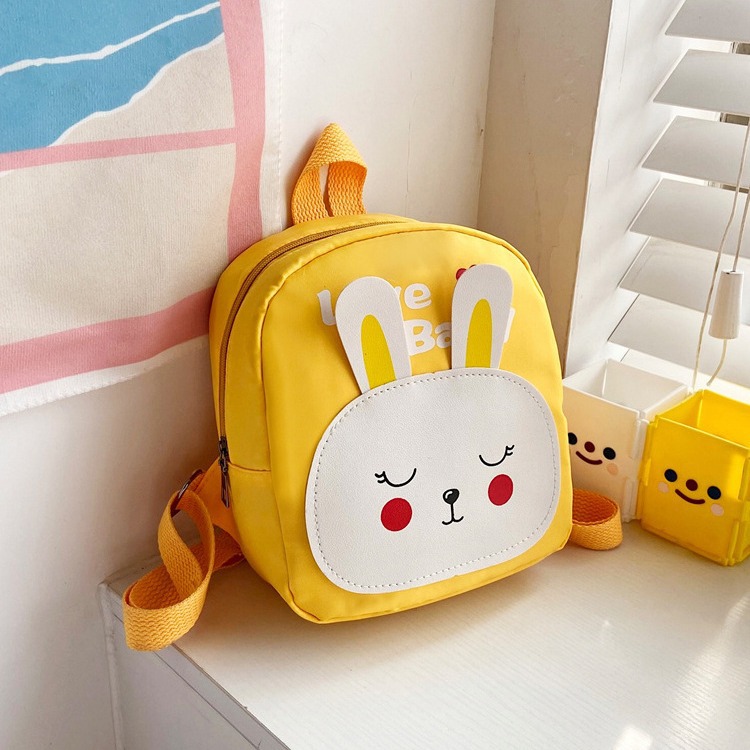 Small animal backpack cute anti-lost kindergarten schoolbag simple solid color bunny backpack