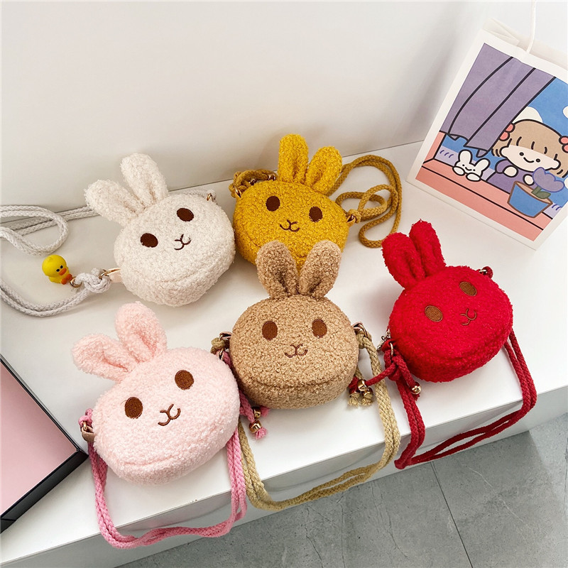 children's small bag cute plush rabbit messenger bag fashion Princess coin purse baby girl accessories bag fashion
