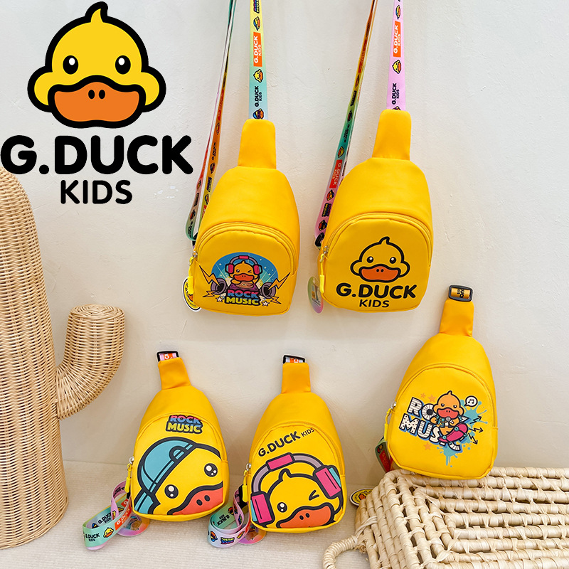 G.DUCK children's bag year cartoon shoulder chest bag cute yellow DUCK fashion girl messenger bag foreign style