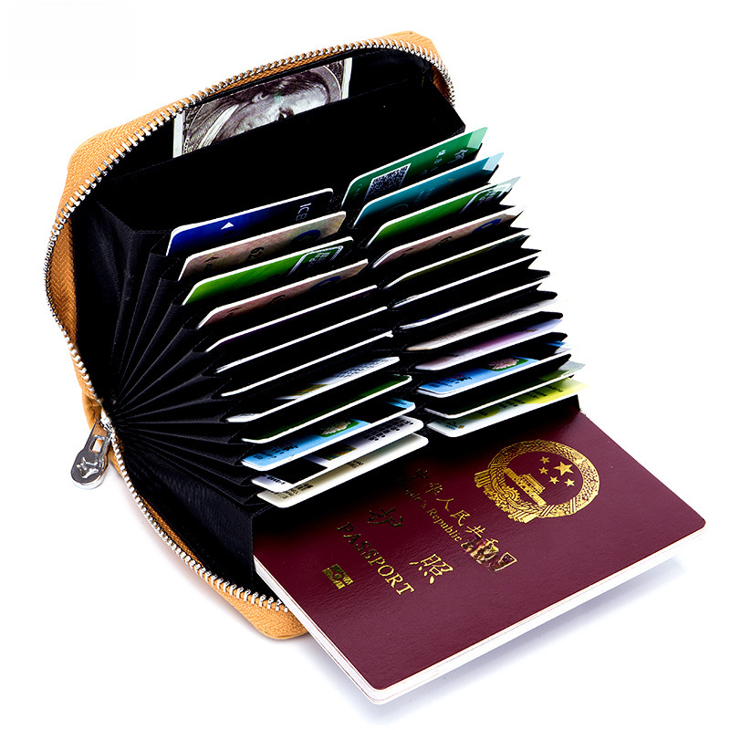 Organ card Bag Men's Passport Bag card wallet wallet Leather Multi-function Women's Anti-theft rfid card Holder