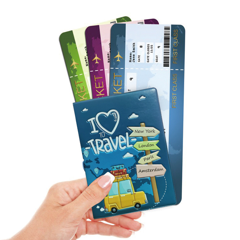 旅行证件保护套passport护照夹跨境旅游出国通行证件套地图款