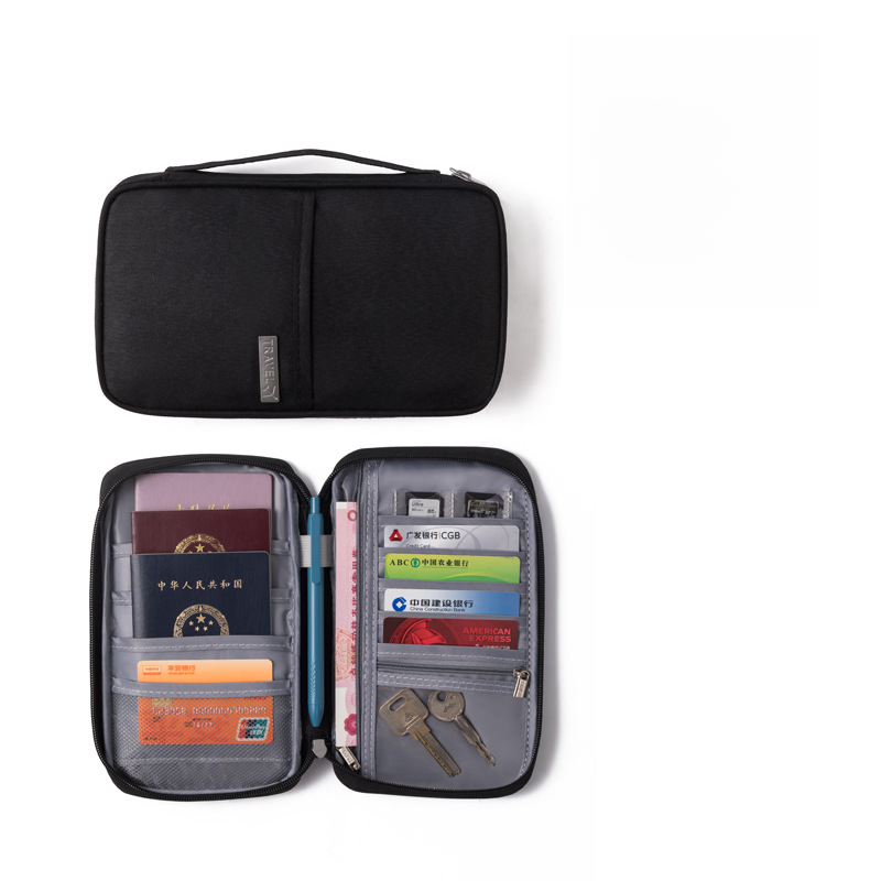 Korean-style Waterproof Passbook Bag Multi-function Certificate Storage Bag Large Capacity Card Bag Portable Wallet for Overseas Travel