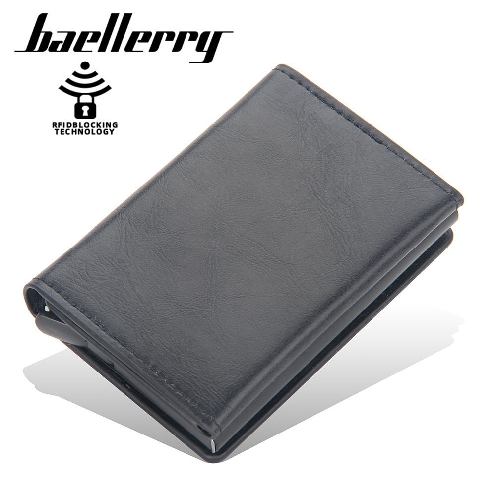 baellerry men's card bag business leisure anti-degaussing anti-theft multi-card automatic card holder