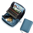 Card Bag Genuine Leather rfid Japanese Coin Purse Zipper Card Case Women Organ Card Bag Large Capacity
