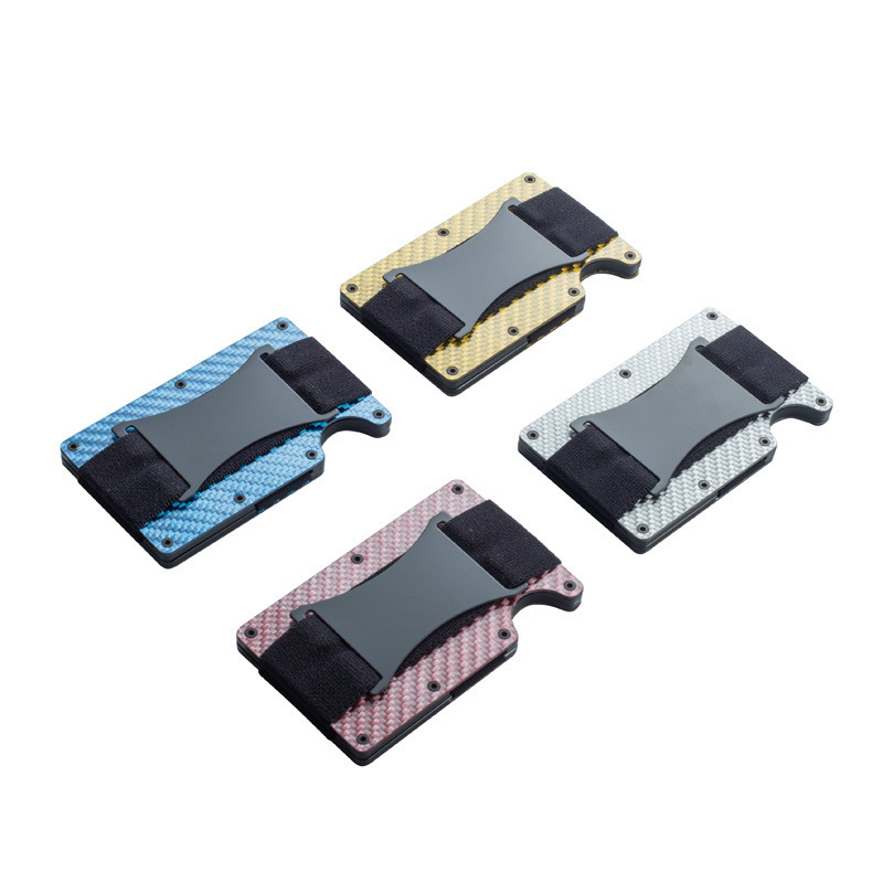 工厂热销卡盒 RFID多功能碳纤维男士卡包金属卡夹防盗信用卡盒
