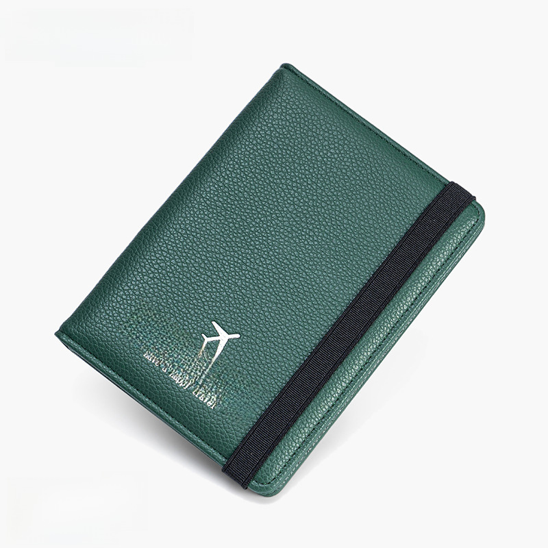 RFID simple fashion passport bag for overseas travel leather case anti-magnetic anti-theft brush passport holder multi-function card bag