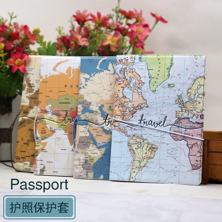 旅行证件套地图立体护照套Passport Holder护照保护套 机票护照包