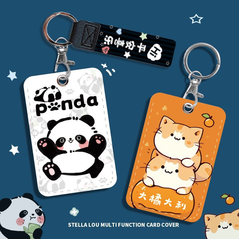 Cartoon meal card subway badge ID card access control card cover work permit student bus card holder factory card protective cover cute
