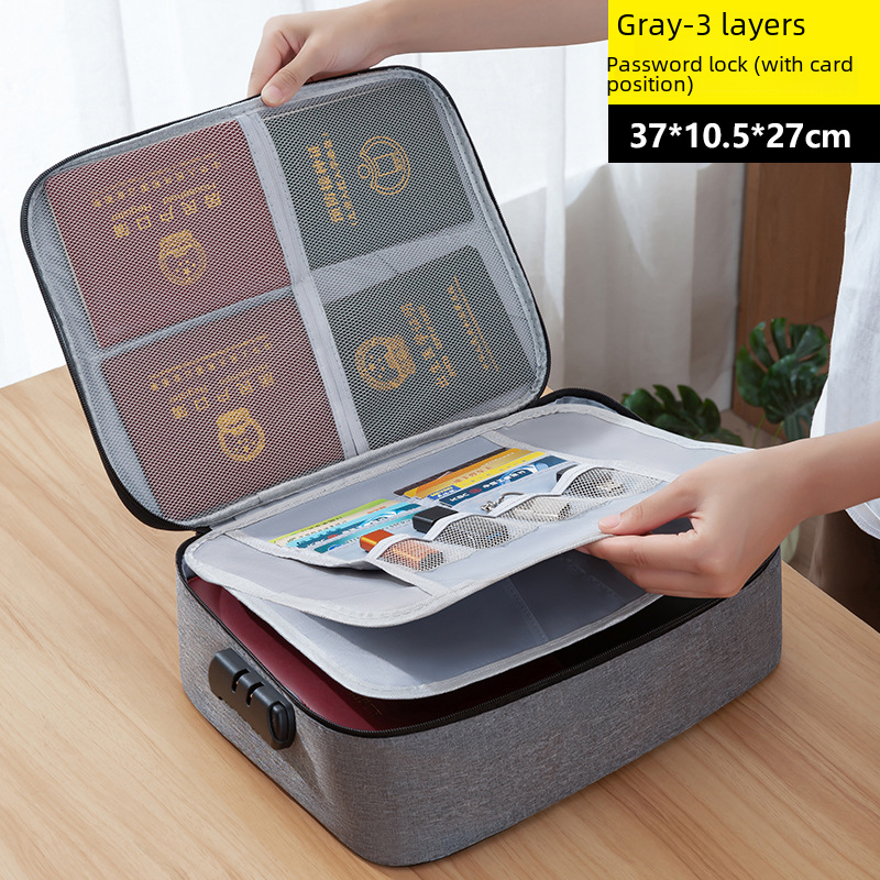 Hot Selling Multi-function Certificate Storage Bag Large Capacity Family Document Archive Bag Creative Passport Certificate Bag