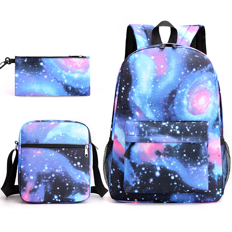 Starry Sky three-piece backpack schoolbag Primary School students 3-6 junior high school students high school students schoolbag