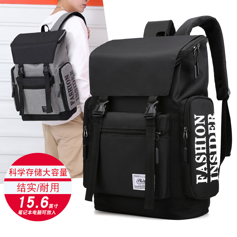 Korean-style college-style printing travel bag computer bag backpack for men and women British-style college student schoolbag