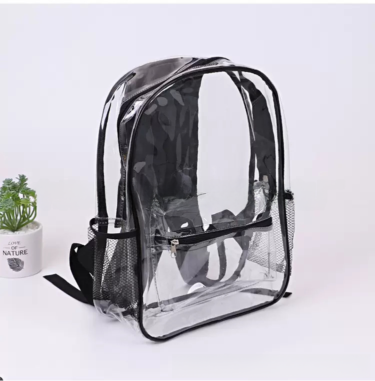 Spot transparent pvc backpack transparent student backpack can add logo