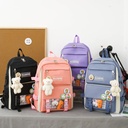 Japanese Student Schoolbag Four-piece Set Women's Korean-style College-style Backpack Backpack Without Pendant