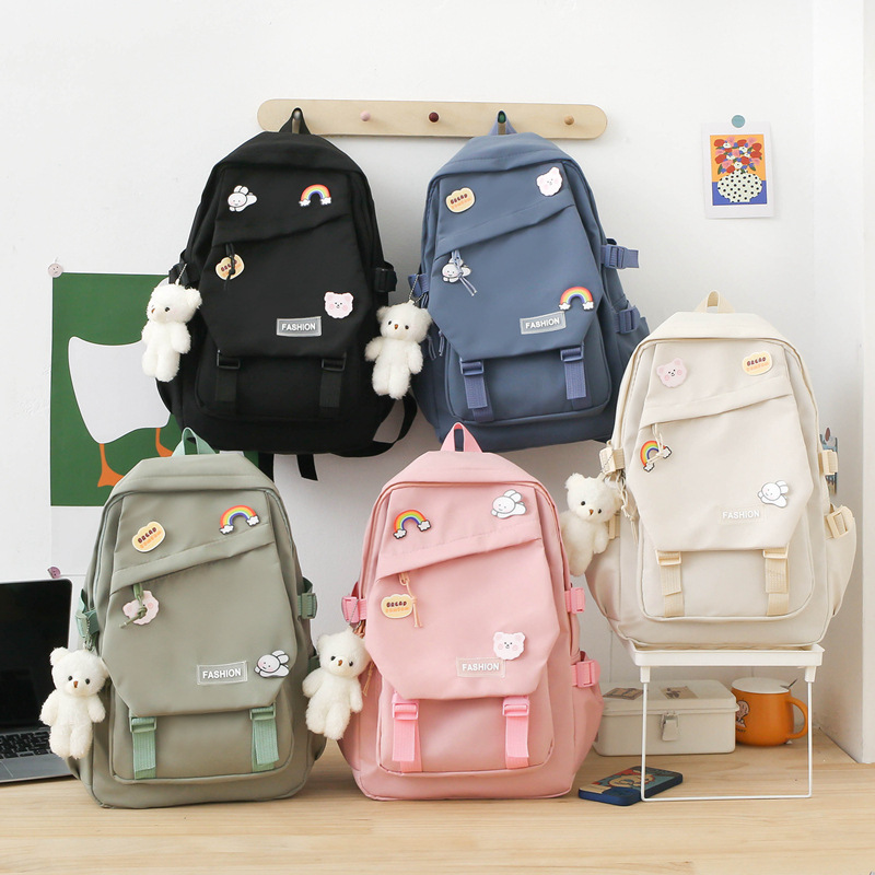 Fresh and Sweet Korean Style Arrival Backpack Artistic ins College Style Large Capacity Backpack Schoolbag for Primary and Secondary School Students