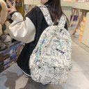 Schoolbag Female Junior High School Student Korean Style Fresh and Cute Printed Large Capacity High School Student Backpack ins College Student Backpack