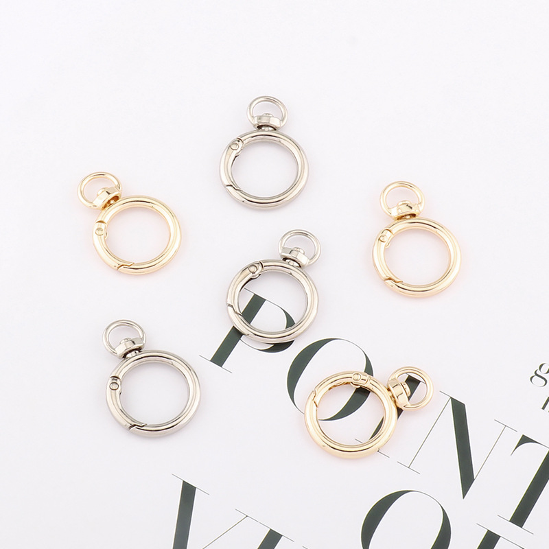 Rotating ring zinc alloy open spring ring hardware spring buckle mobile phone bag key buckle hook buckle