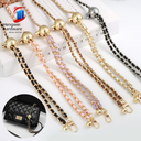 Small Gold Ball Bag Chain Metal PU Bag with Small Chanel Style Crossbody Replacement Bag Shoulder Strap Adjustable Gold Bead Ball Chain