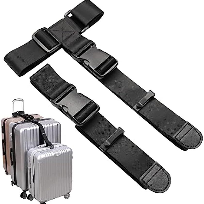 Luggage connection strap adds a luggage belt luggage connection rope strap adjustable packing belt