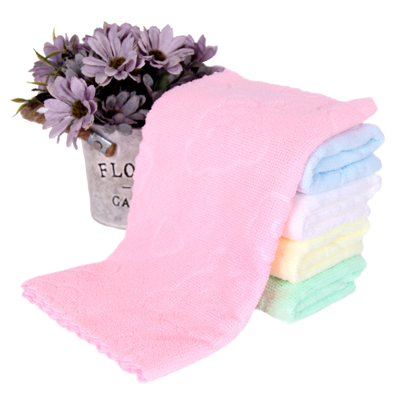 Colorful towel stall embossed bear 30 60cm microfiber warp knitted absorbent gift towel