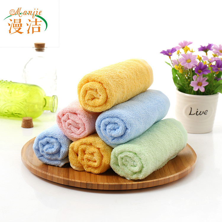 bamboo fiber children's towel plain face towel children's towel baby 25*50 face towel embroidery logo