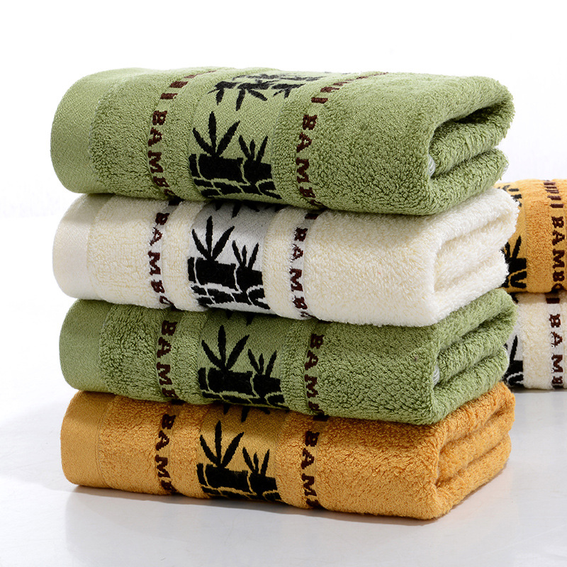 [Two Pack] Bamboo Fiber Towel 34*74 Factory Soft Thickened Face Towel Gift Accompanying Gift logo