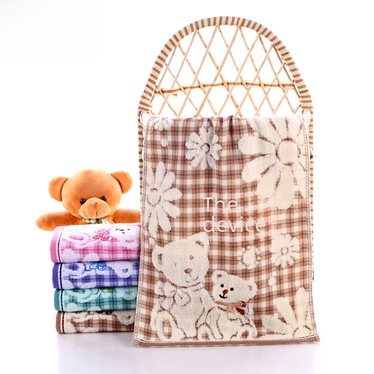 Gauze mother bear towel 25*50 embroidered cartoon cotton children's face towel household towel children's towel