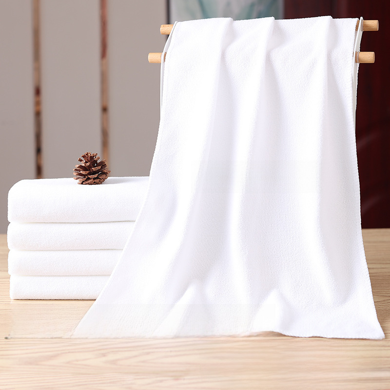 White towel factory hotel bath hotel disposable lint-free food factory absorbent white towel Square
