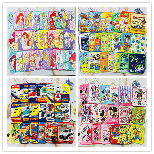 15*15 cartoon small towel toy Princess small towel kindergarten small square towel activity gift Shinkansen