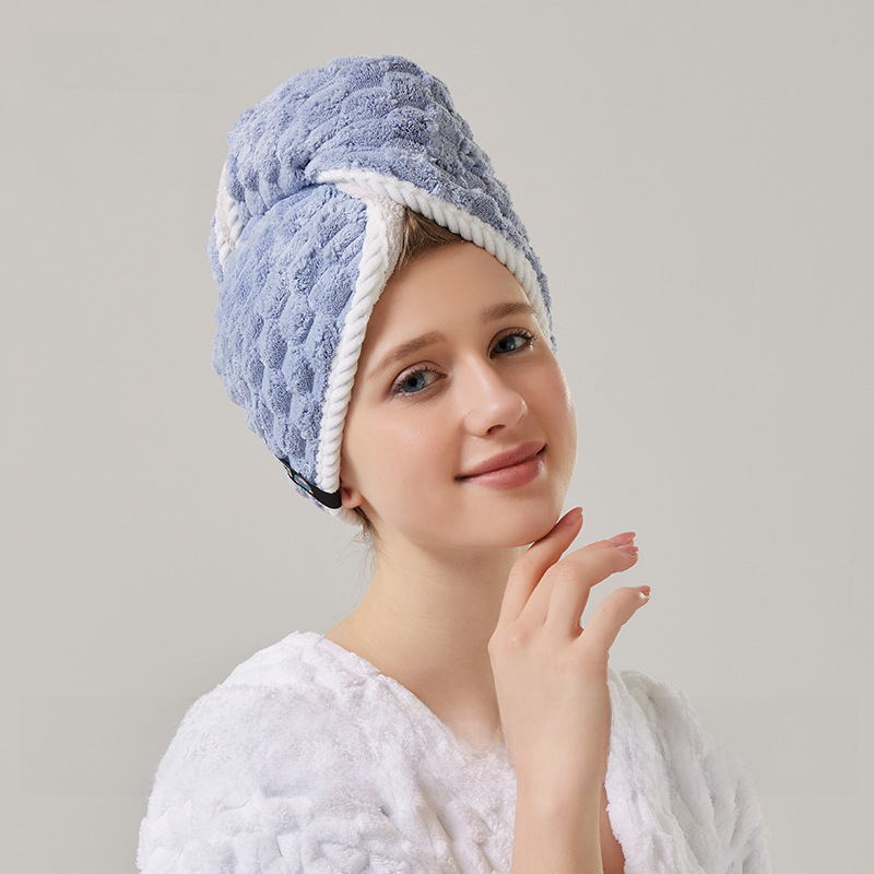 Cloud velvet shampoo shower cap coral velvet double-layer hair drying cap female thickened absorbent pullover headscarf hair drying towel